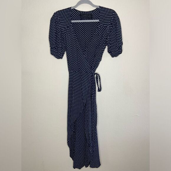 Reformation Maxi Black White Dress Wrap Polka Dot Size M / L - Picture 4 of 7